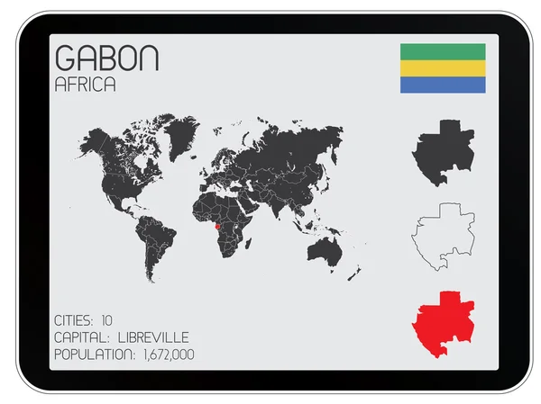 Conjunto de elementos infográficos para o país do Gabão — Vetor de Stock