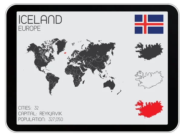 Conjunto de elementos infográficos para o país da Islândia — Vetor de Stock