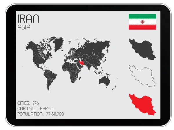 Serie di elementi infografici per il Paese dell'Iran — Vettoriale Stock