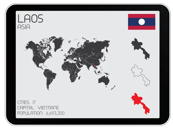 Set van Infographic elementen voor het land van Laos — Stockvector