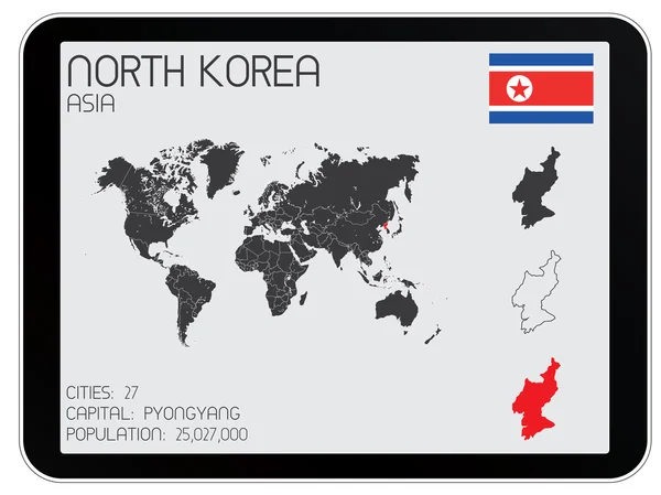 Set van Infographic elementen voor het land van Noord-Korea — Stockvector
