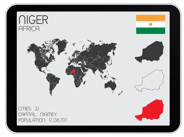 Infographic öğeleri kümesi Nijer ülke için — Stok Vektör