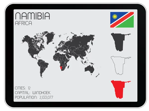 Ensemble d'éléments d'infographie pour le pays de Namibie — Image vectorielle