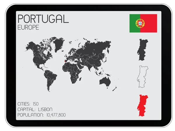 Set of Infographic Elements for the Country of Portugal — Stock Vector