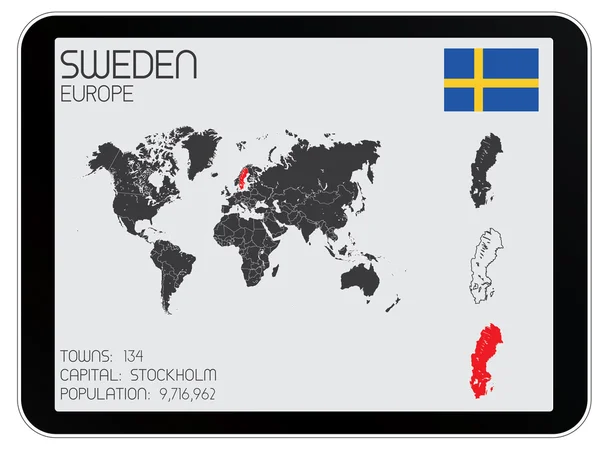 Conjunto de elementos infográficos para o país da Suécia — Vetor de Stock