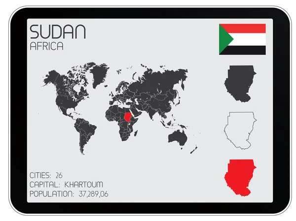 Uppsättning Infographic element för landet i Sudan — Stock vektor