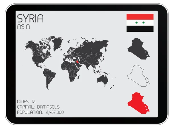 Infographic öğeleri kümesi Suriye ülke için — Stok Vektör