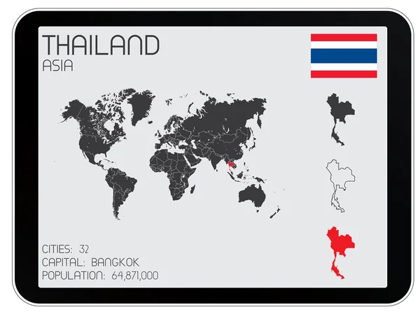 Conjunto de elementos infográficos para el país de Tailandia — Archivo Imágenes Vectoriales