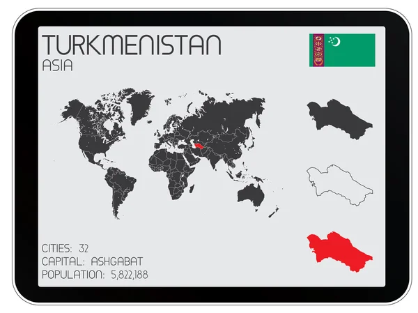 Sæt af Infografiske elementer for landet Turkmenistan – Stock-vektor