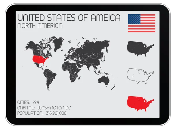 Ensemble d'éléments d'infographie pour le pays des États-Unis d'Amérique — Image vectorielle