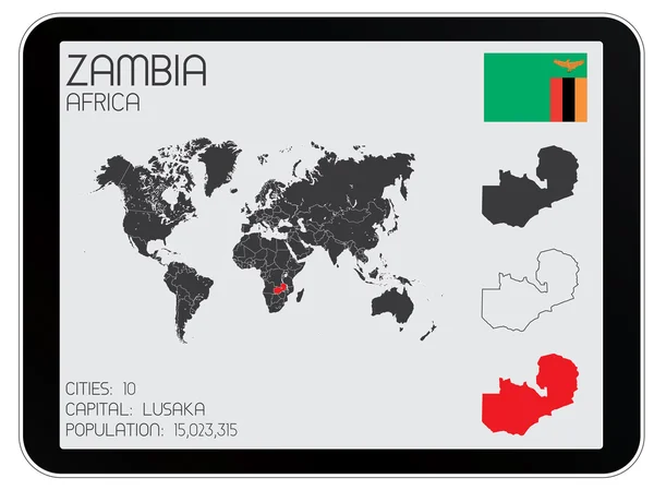 Set van Infographic elementen voor het land van Zambia — Stockvector