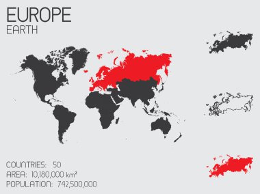 Infographic öğeleri kümesi Avrupa ülke için