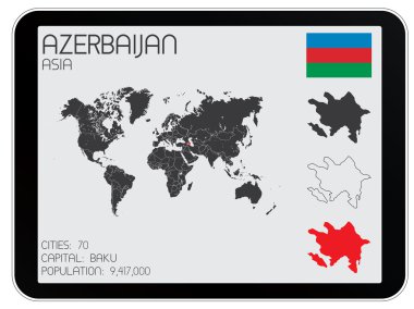 Infographic öğeleri kümesi ülke Azerbaycan için