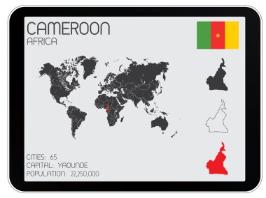 Infographic öğeleri kümesi Kamerun ülke için