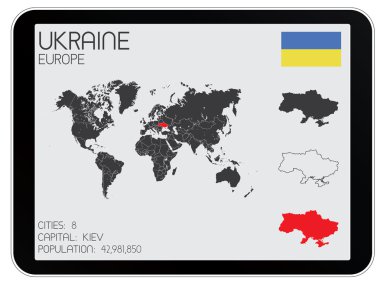 Infographic öğeleri kümesi Ukrayna ülke için
