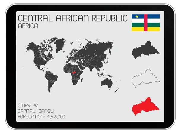 Satz von infographischen Elementen für das zentralafrikanische Land — Stockfoto