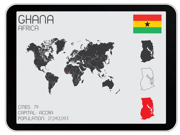 Ensemble d'éléments d'infographie pour le pays du Ghana — Photo