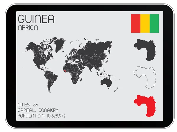 Ensemble d'éléments d'infographie pour le pays de Guinée — Photo