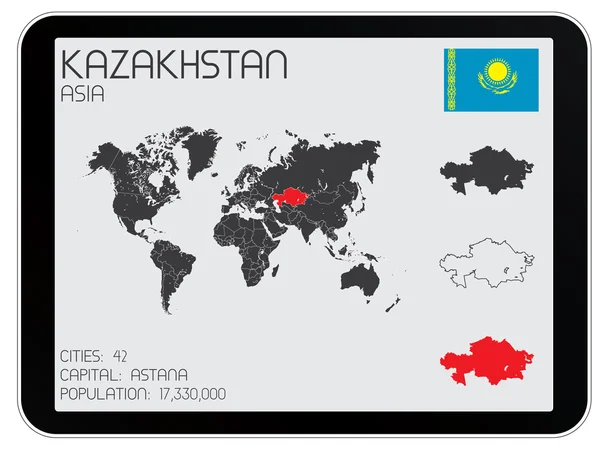 Set of Infographic Elements for the Country of Kazakhstan — Stock Photo, Image