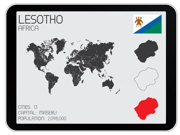 Ensemble d'éléments d'infographie pour le pays du Lesotho — Photo