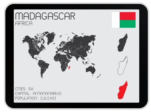 Ensemble d'éléments d'infographie pour le pays de Madagascar — Photo