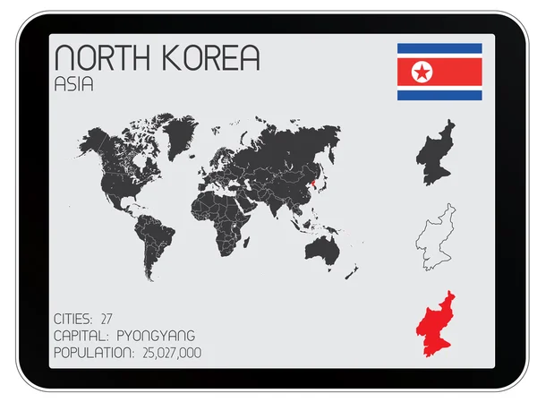 Conjunto de elementos infográficos para el país de Corea del Norte —  Fotos de Stock