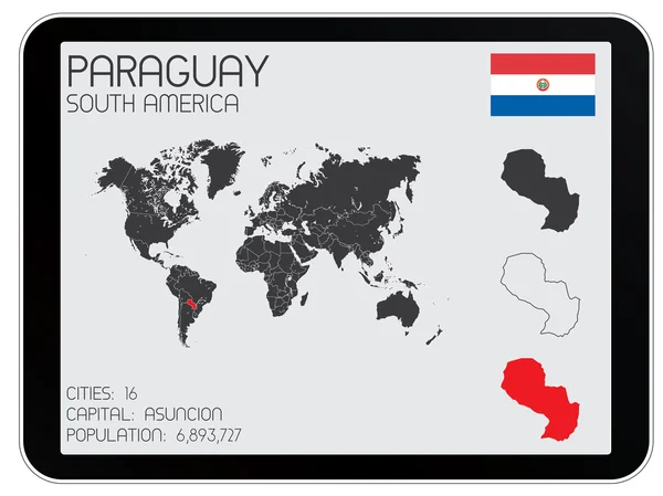パラグアイの国のインフォ グラフィック要素のセット — ストック写真