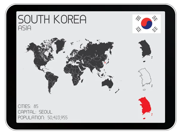 Set of Infographic Elements for the Country of South Korea — Stock Photo, Image