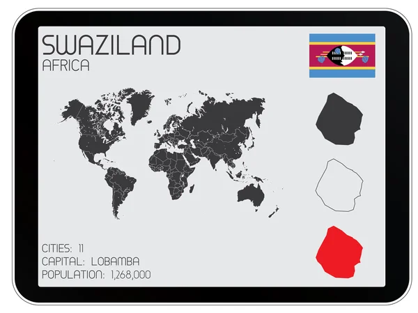 组信息图表元素的斯威士兰国家 — 图库照片
