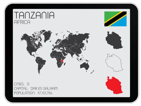 Uppsättning Infographic element för landet Tanzania — Stockfoto