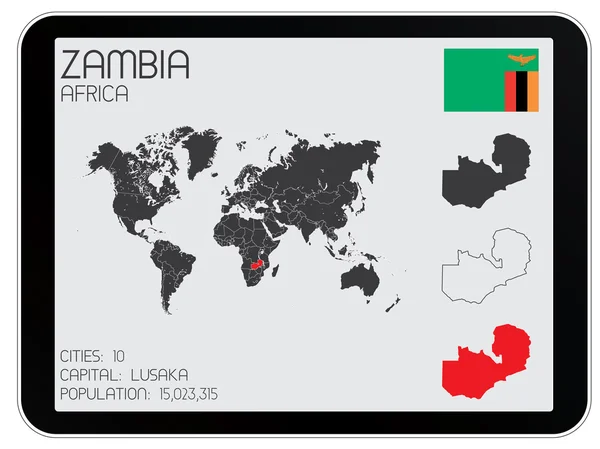 组信息图表元素的赞比亚国家 — 图库照片