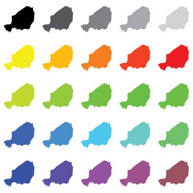 N ülke renkleri çeşitli Anahatlarda resimli