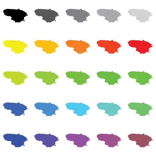 Illustrated Outlines in una varietà di colori del paese di L — Foto Stock