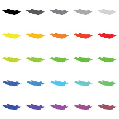 M ülke renkleri çeşitli Anahatlarda resimli