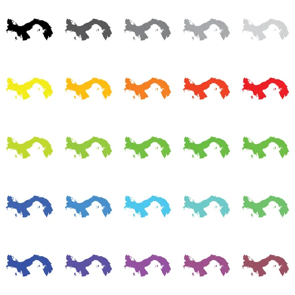 Ilustrované obrysy v různých barvách země — Stockový vektor