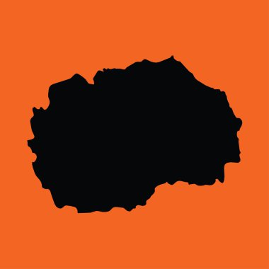 Turuncu bir arka plan üzerinde gösterimi Makedonya