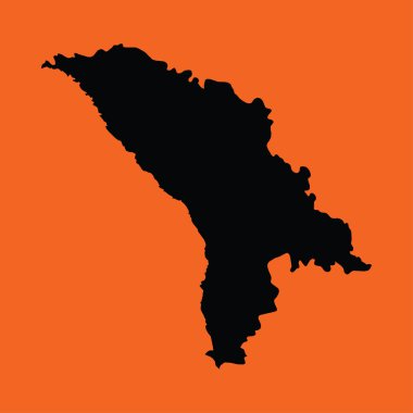 Turuncu bir arka plan üzerinde gösterimi Moldova