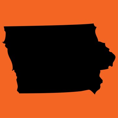 Iowa turuncu bir arka plan üzerinde illüstrasyon