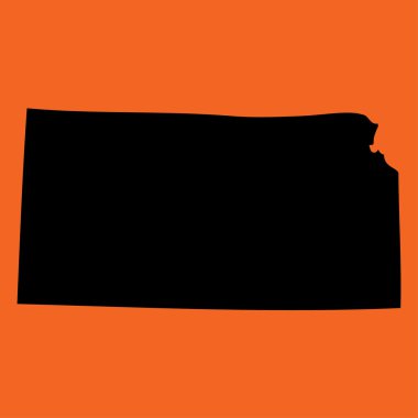 Turuncu bir arka plan üzerinde gösterimi Kansas