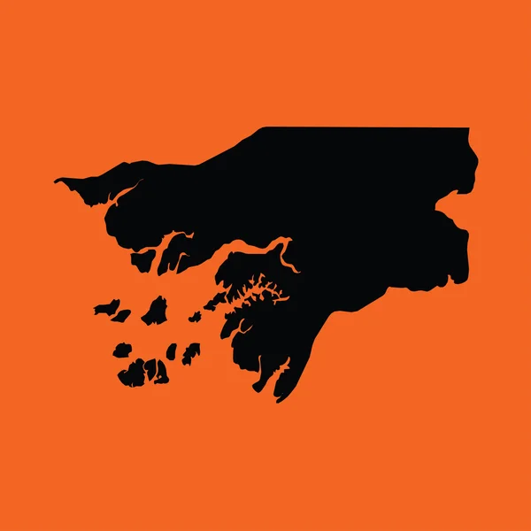 Illustratie op een oranje achtergrond van Guinee-Bissau — Stockfoto