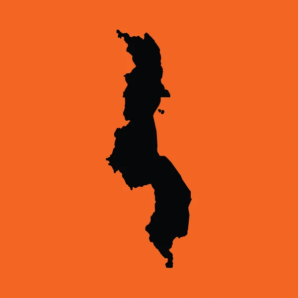 Illustration på en Orange bakgrund Malawi — Stockfoto