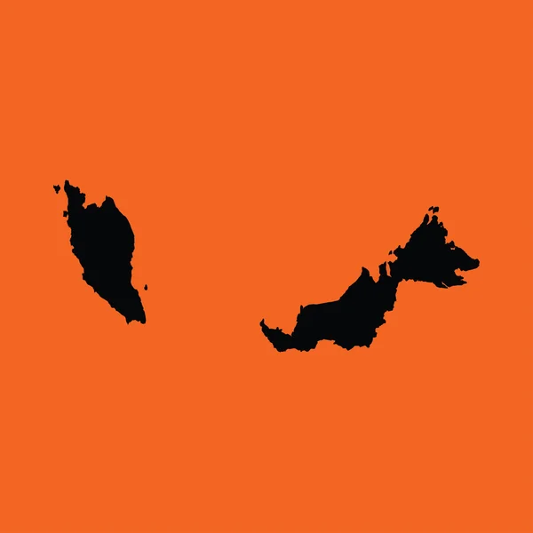 Illustratie op een oranje achtergrond van Maleisië — Stockfoto