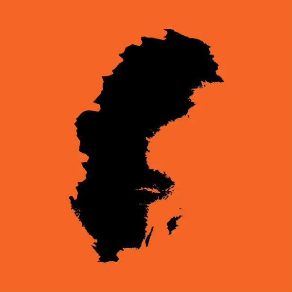 Illustratie van een kleurrijk Gevulde omtrek van Zweden — Stockfoto