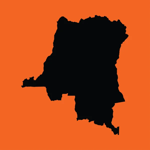 Ilustración sobre un fondo naranja de DemRepublic Congo — Archivo Imágenes Vectoriales