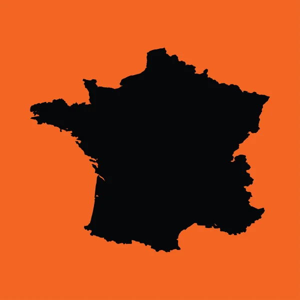 Illustration auf orangefarbenem Hintergrund von Frankreich — Stockvektor