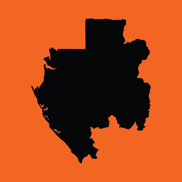 Illustratie op een oranje achtergrond van Gabon — Stockvector