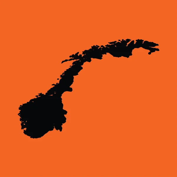 Illustratie op een oranje achtergrond van Noorwegen — Stockvector