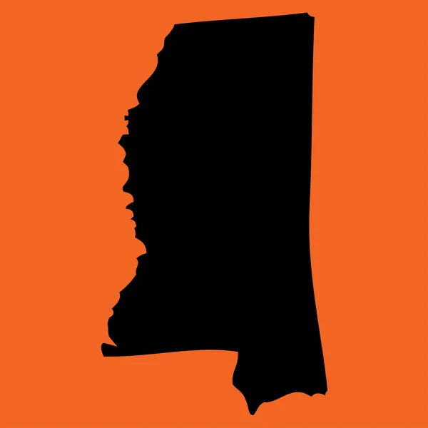 Ilustración sobre un fondo naranja de Mississippi — Vector de stock