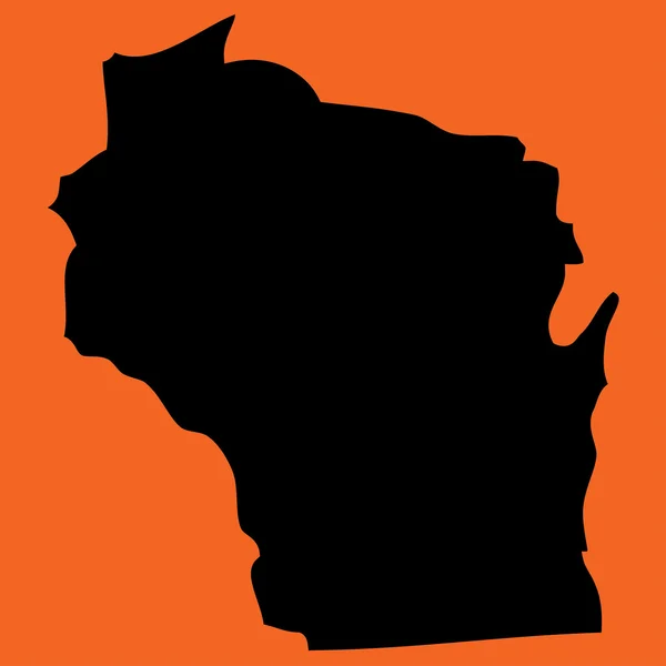 Illustration auf orangefarbenem Hintergrund von Wisconsin — Stockvektor