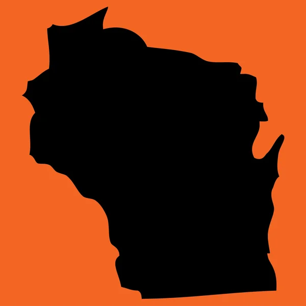 Ilustracja na pomarańczowym tle Wisconsin — Wektor stockowy